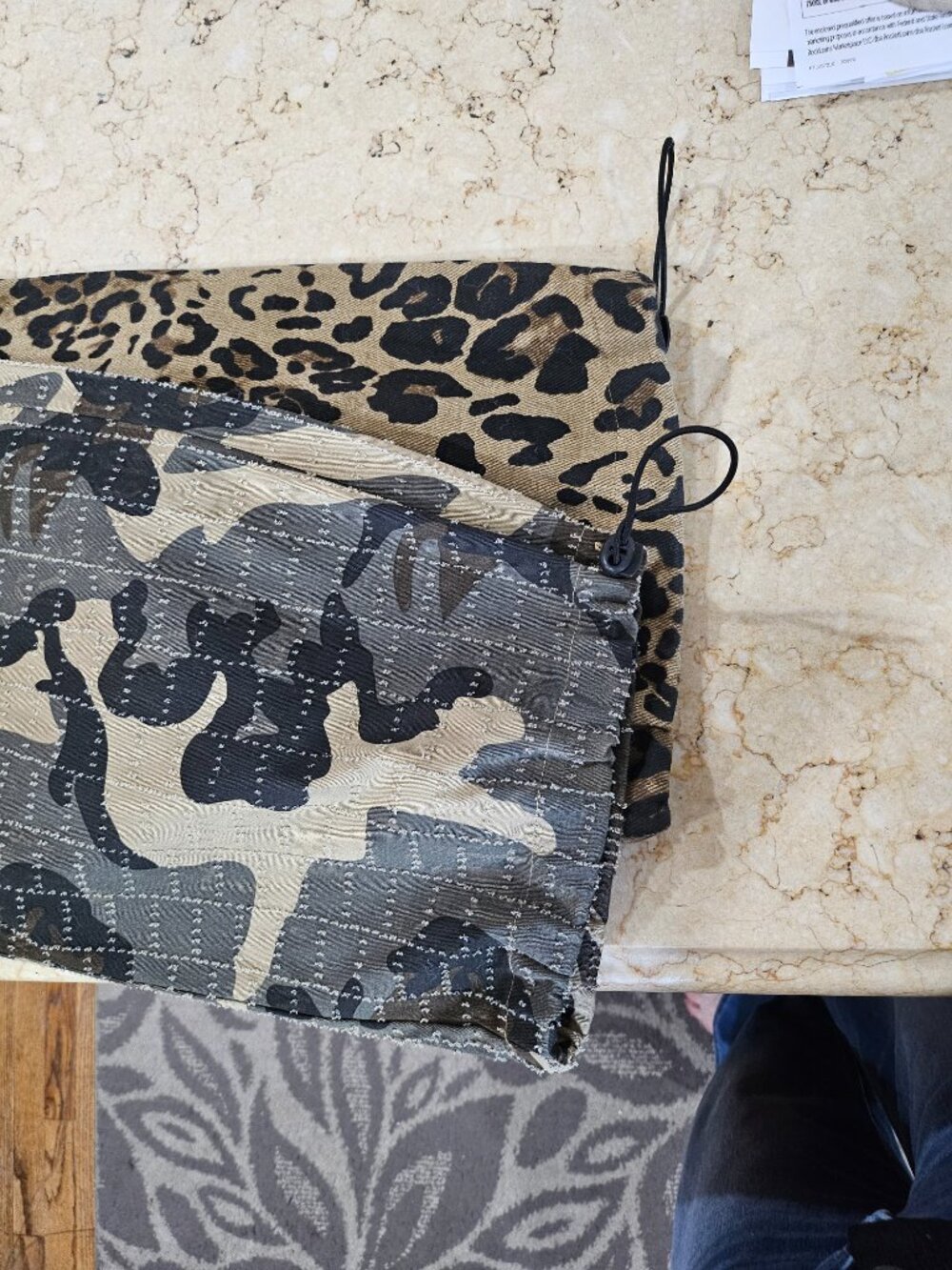 La'Ros Mixed Print Split Leg Cargo Pants - Camo/Leopard - Picture 3 of 3